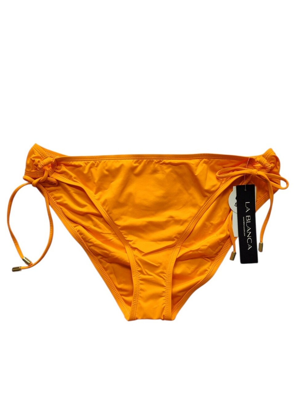 LA BLANCA Side Tie Hipster Bikini Swim Bottom in Tangerine Size US 14